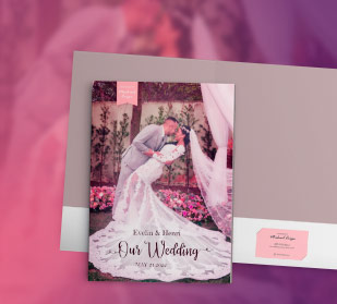 Double sided 9"x12" folders with 4" deep pockets slits for business cards perfect for small business presentations